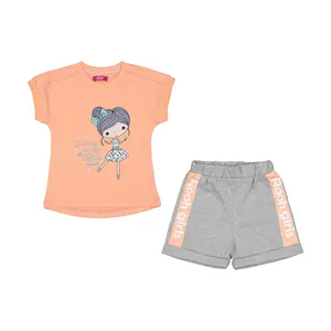 ست تی شرت آستین کوتاه و شلوارک دخترانه روح مدل 2181108002182