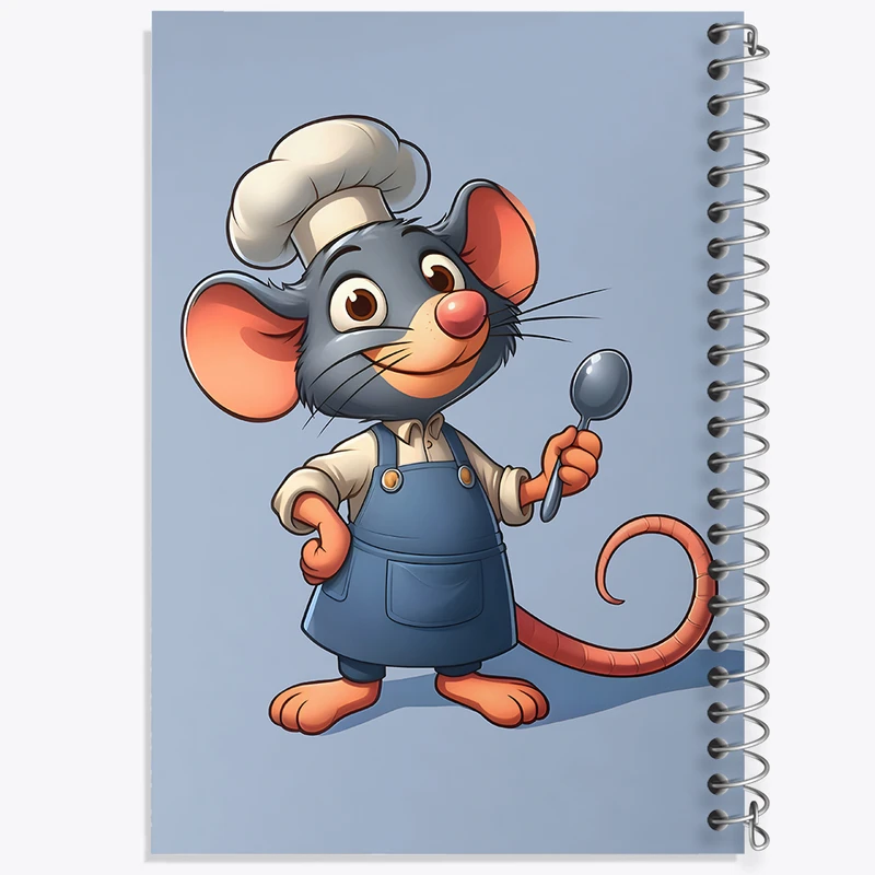 دفتر شطرنجی 50 برگ خندالو طرح موش آشپز کد F7745