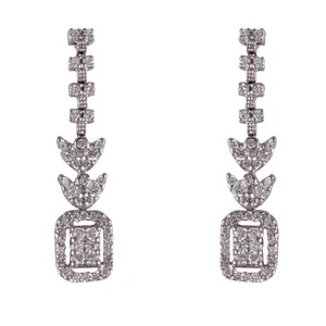 گوشواره طلا 18 عیار زنانه جواهری گاندی مدل 29694