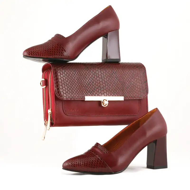 ست کیف و کفش زنانه چرم یلسان مدل لیندا کد TARA-MRV-912-zrk