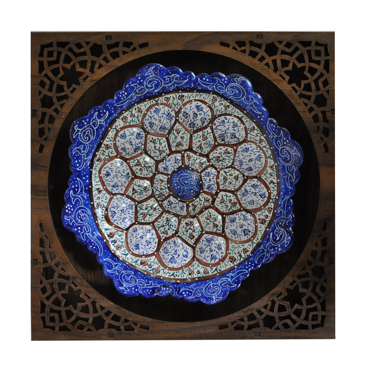 بشقاب میناکاری مدل گل کد N 6