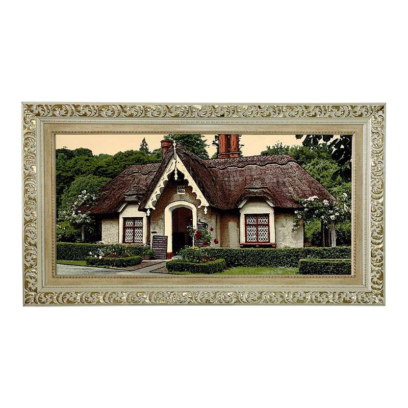 تابلو فرش ماشینی طرح دستبافت مدل خانه ویلایی کد 7642
