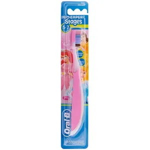 مسواک اورال-بی مدل Expert Stages 5-7 Princess Pink با برس نرم