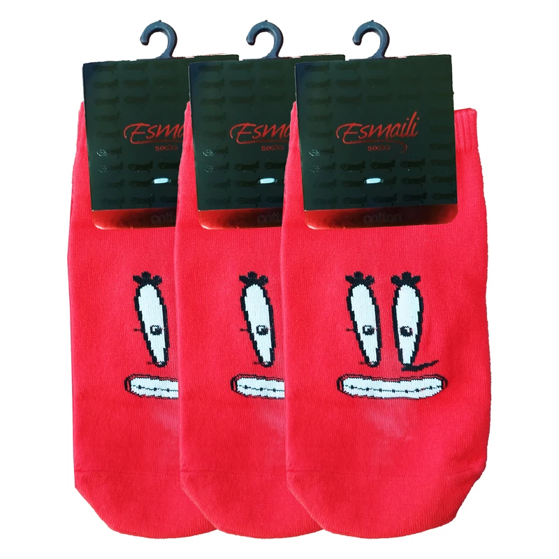 جوراب ساق کوتاه زنانه مدل آقای خرچنگ بسته 3 عددی