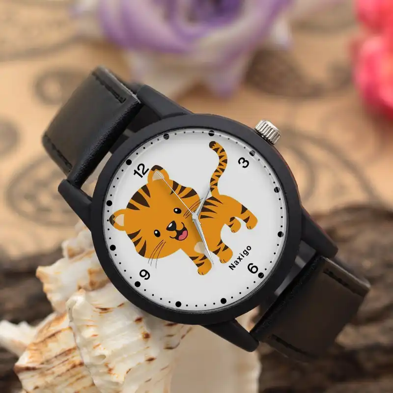 ساعت مچی عقربه ای ناکسیگو مدل گربه کد LF12581