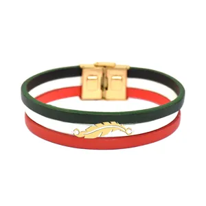دستبند طلا 18 عیار مردانه فرشته طرح پر کد UBCHL0010-0022