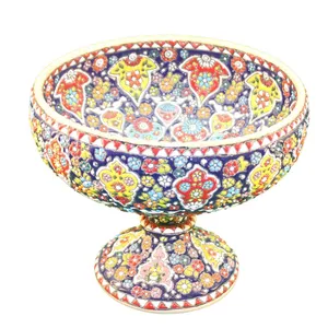 گزخوری سفالی میناکاری آبی عمیق  مدل سنتی کد 98