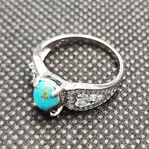 انگشتر نقره زنانه مدل سنگ فیروزه نیشابور کد 667