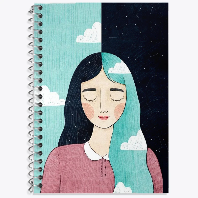 دفتر زبان 50 برگ خندالو مدل دو خط طرح دخترانه کد N2586