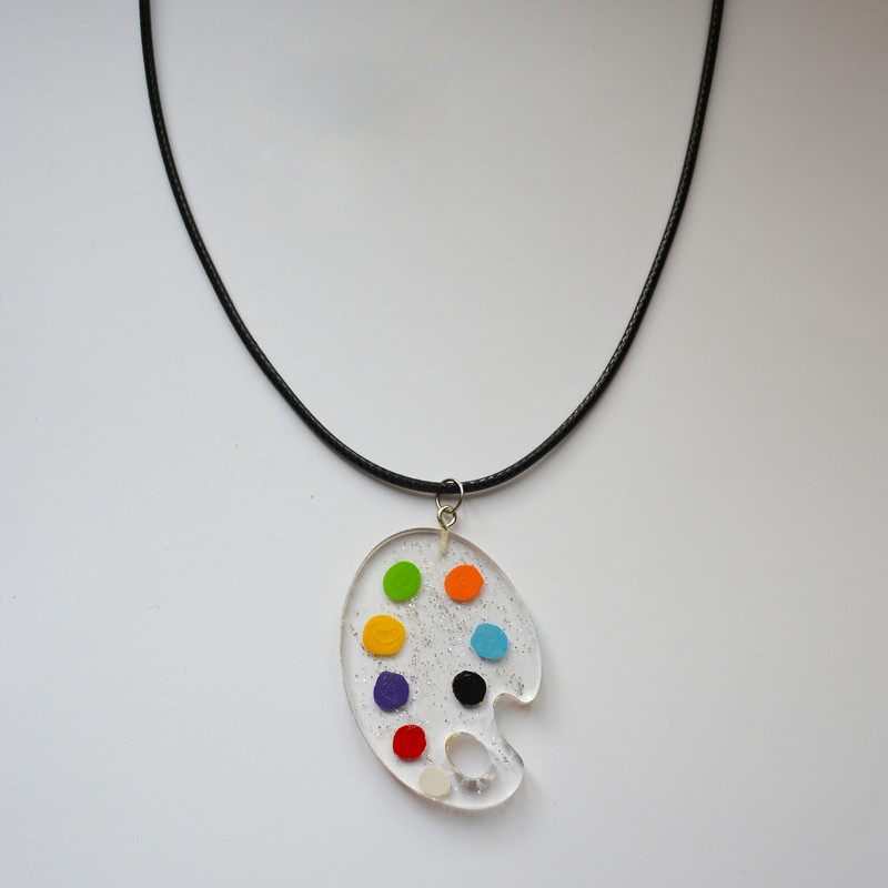 گردنبند زنانه مدل رزینی پالت نقاشی