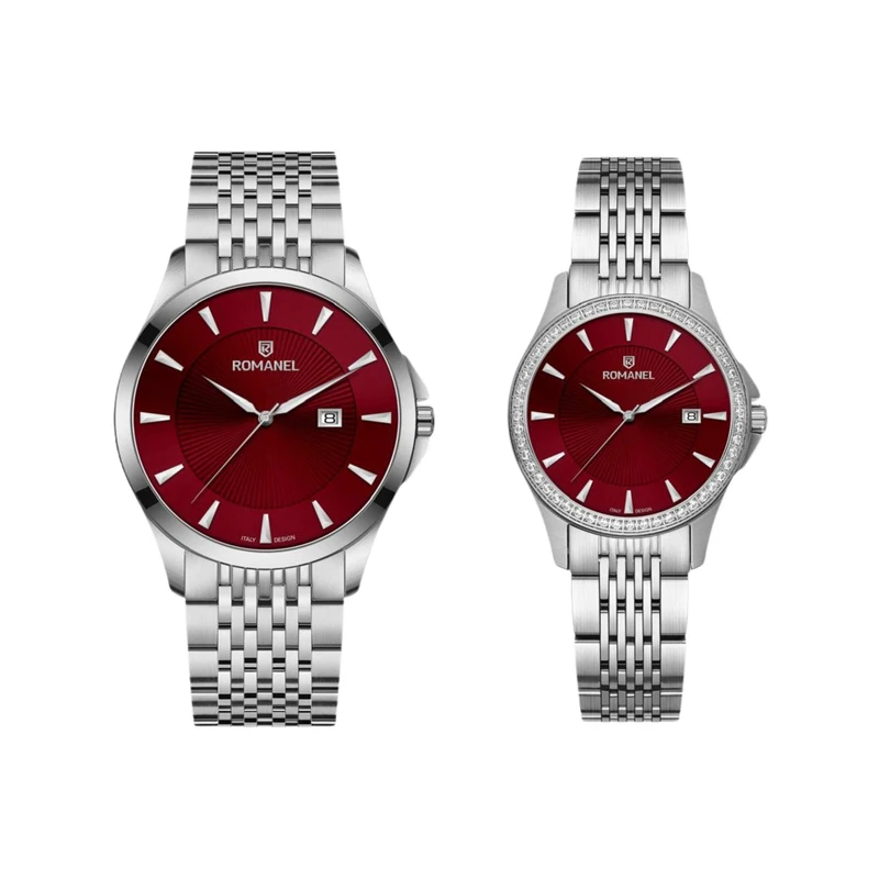 ست ساعت مچی عقربه‌ای کوارتز زنانه و مردانه رومانل مدل RM402001M-I