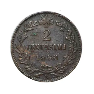 سکه تزیینی طرح کشور ایتالیا مدل 2 سنتسیمو 1898 میلادی 
