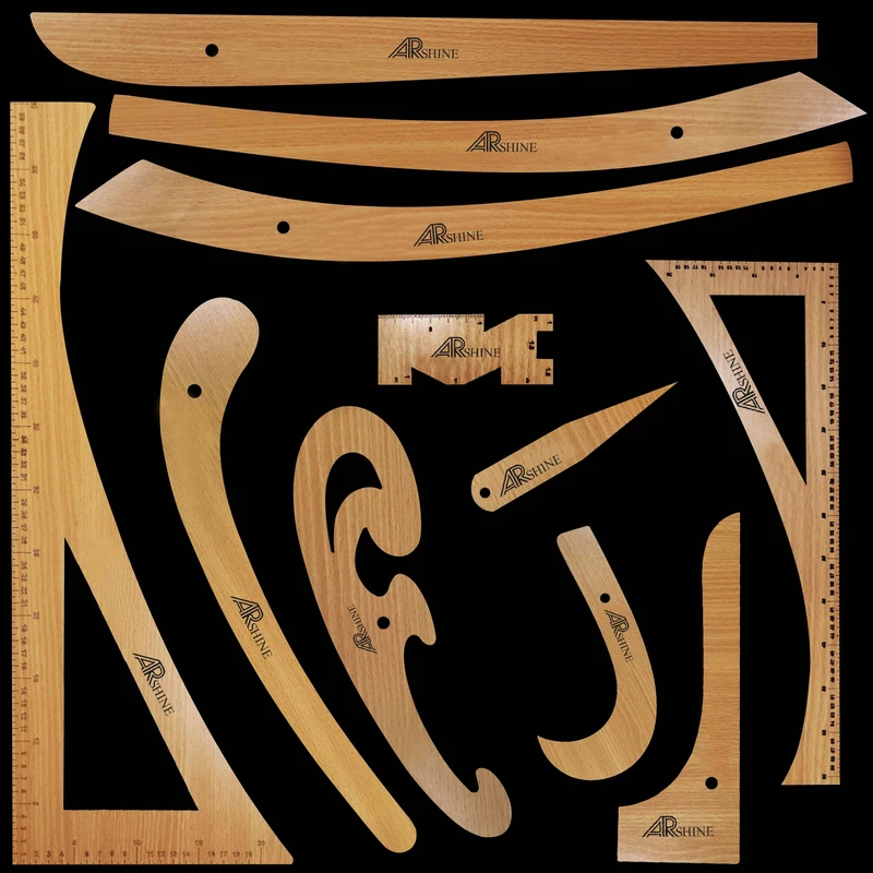 خط کش خیاطی آرشاین کد AR-11 مجموعه 11 عددی 