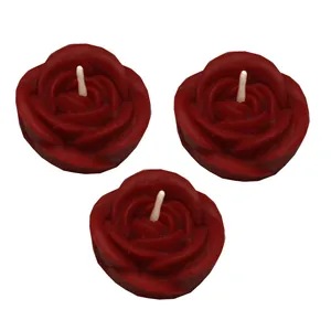 شمع مدل گل رز مجموعه 3 عددی