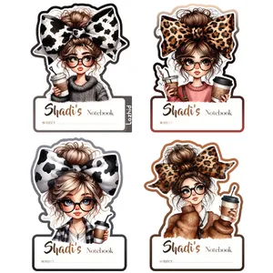 برچسب لاژید مدل کاور دفتر طرح اسم شادی مجموعه 4 عددی