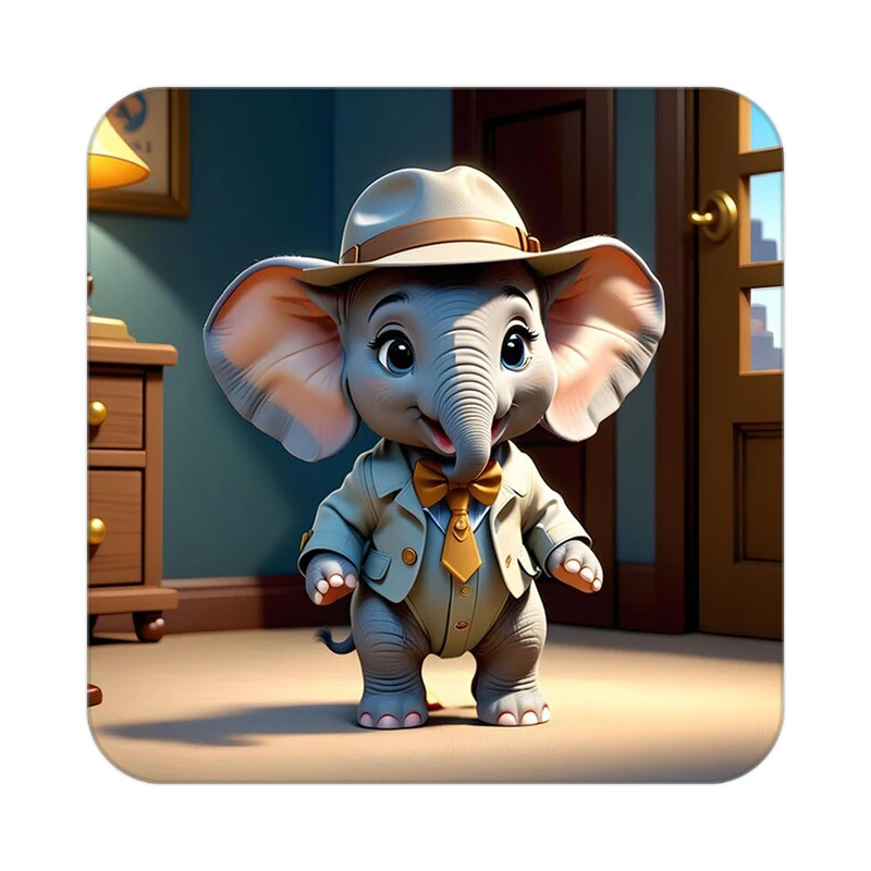 زیر لیوانی کاکتی طرح حیوانات کارتونی مدل mp28368