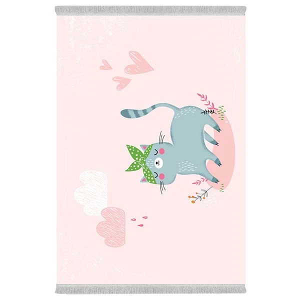 فرش پارچه‌ای دفه مدل فرشینه هازان مخمل طرح فانتزی کد 3460