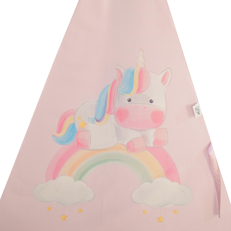 چادر بازی کودک مدل سرخپوستی طرح تکشاخ کد PT513 به همراه کوسن