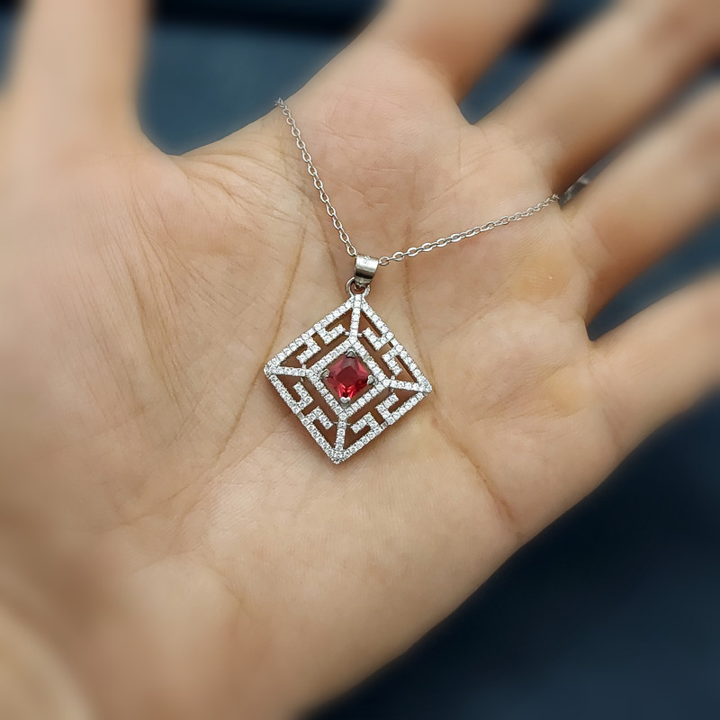 آویز گردنبند نقره زنانه مدل VM8682