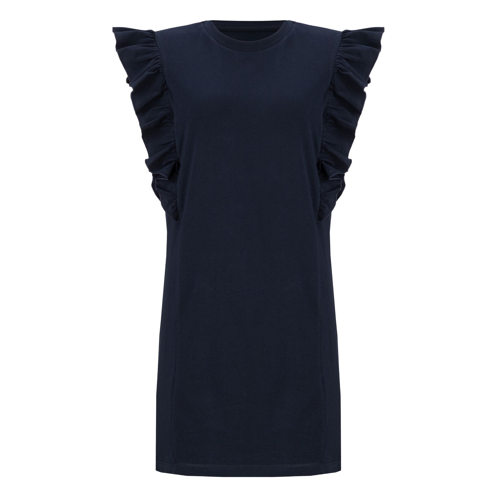 پیراهن زنانه سرژه مدل  آستین فرشته  کد 203393 رنگ سرمه ای