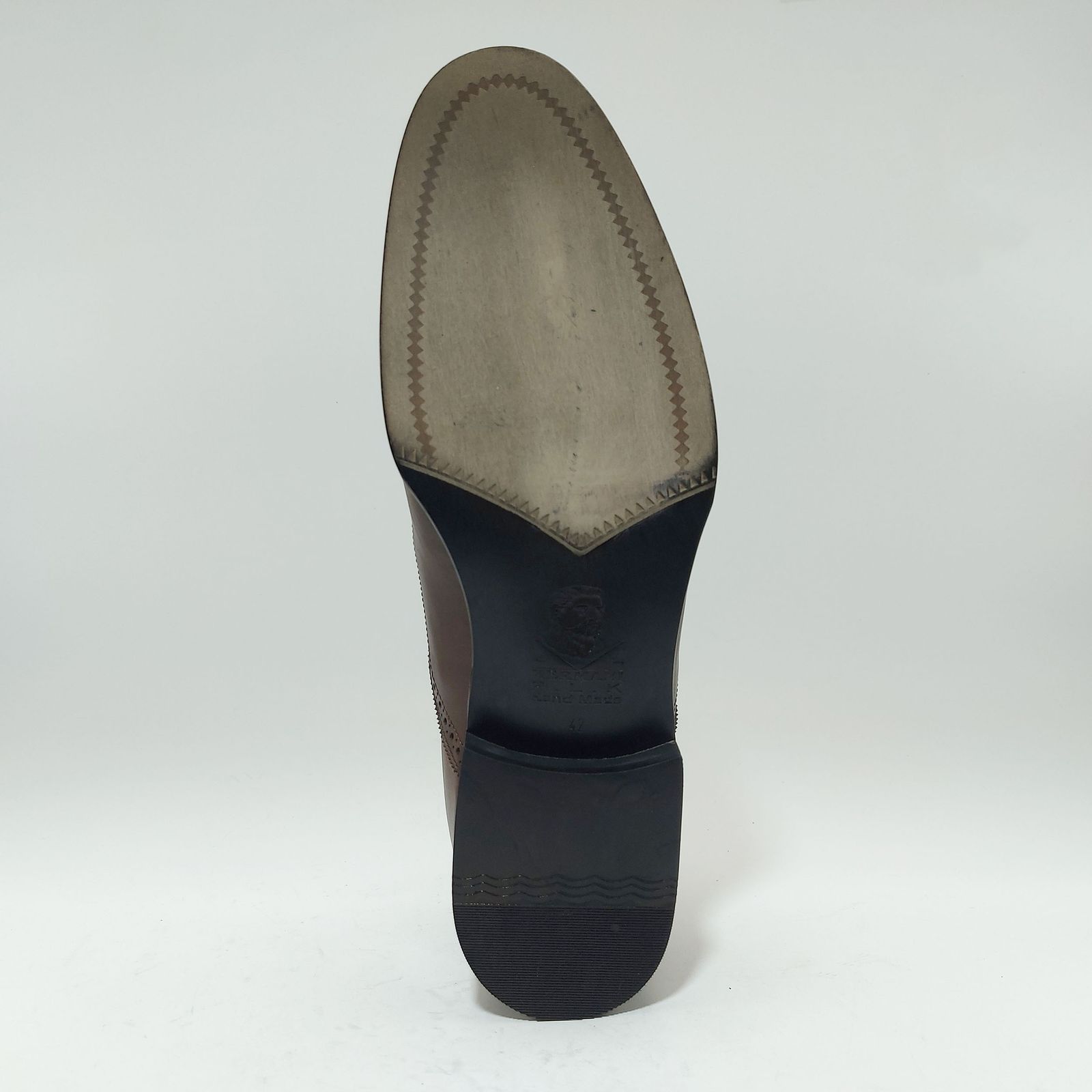 کفش مردانه کرمانی مدل چرم دستدوز طبیعی کد 1070 رنگ قهوه ای -  - 8