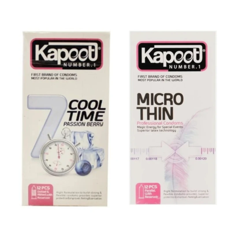 کاندوم تاخیری کاپوت مدل 7COOL TIME بسته 12 عددی به همراه کاندوم کلاسیک کاپوت مدل MICRO THIN بسته 12 عددی