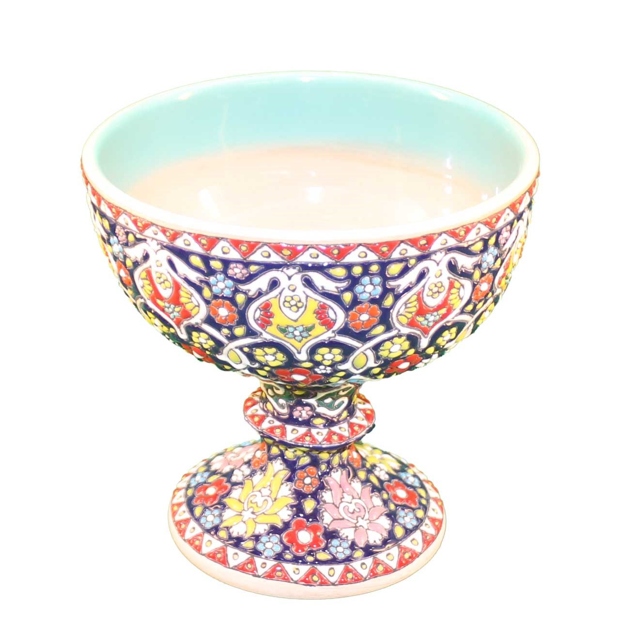 شکلات خوری سفالی میناکاری آبی عمیق مدل ساده کد 110