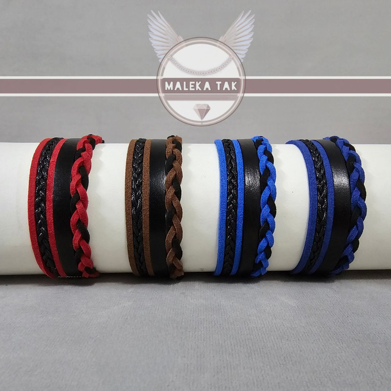 دستبند مردانه مدل چرمی