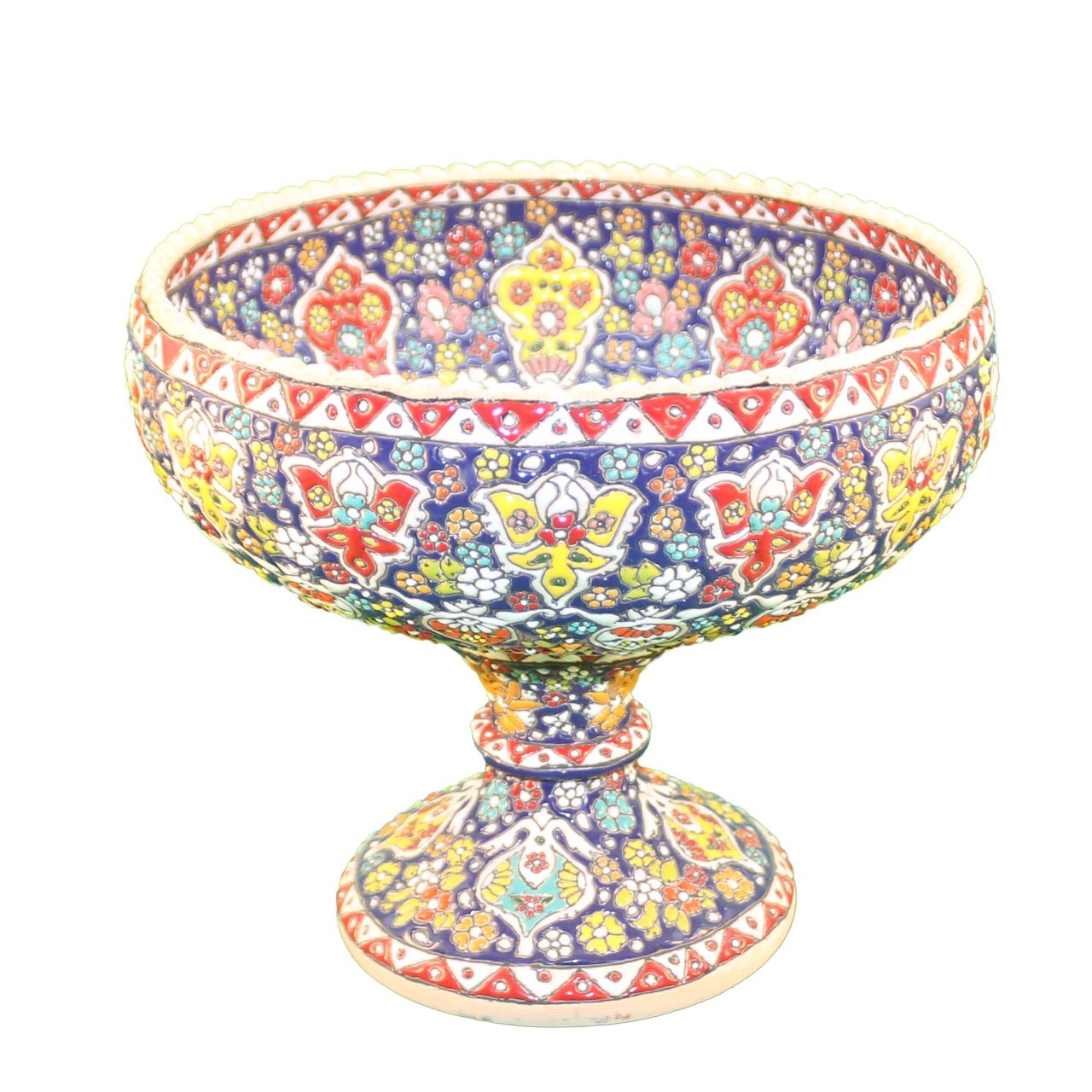 گزخوری سفالی مینا کاری آبی عمیق  مدل سنتی کد 96