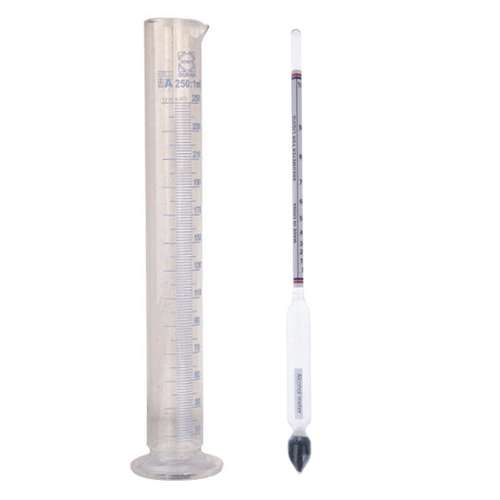 الکل سنج مدل AFL01 به همراه استوانه مدرج مدل شیشه ای ظرفیت 250 میلی لیتر