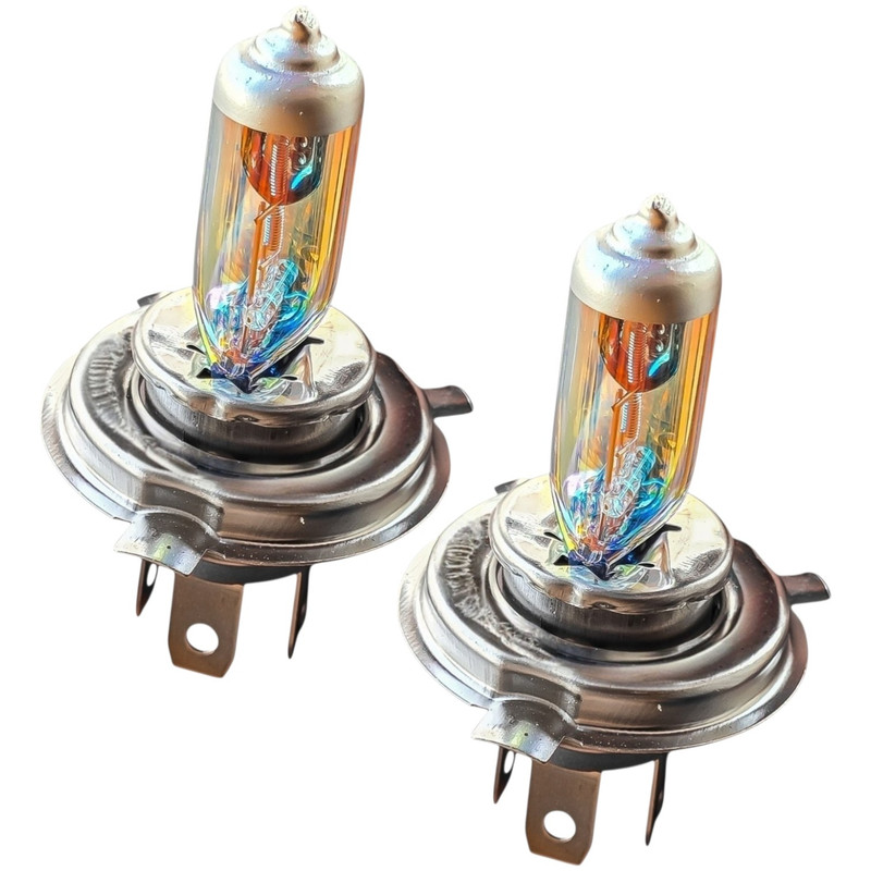 لامپ چراغ جلو خودرو تک حالته فورس مدل ۷ رنگ کد 100W پایه H4 مناسب برای پراید صبا و پراید نسیم بسته ۲ عددی