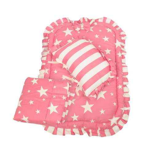 سرویس 3 تکه مسافرتی خواب نوزادی ژینورا مدل Pink Dream