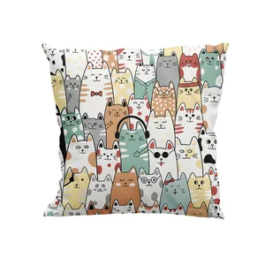 کوسن کودک پاد آفرین سایز 30*30 سانتی متر مدل گربه ها کد DKK1357