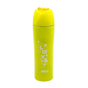 فلاسک کیچنز مدل قلب و گل رز کد 2023-YELLOW ظرفیت 220 میلی لیتر