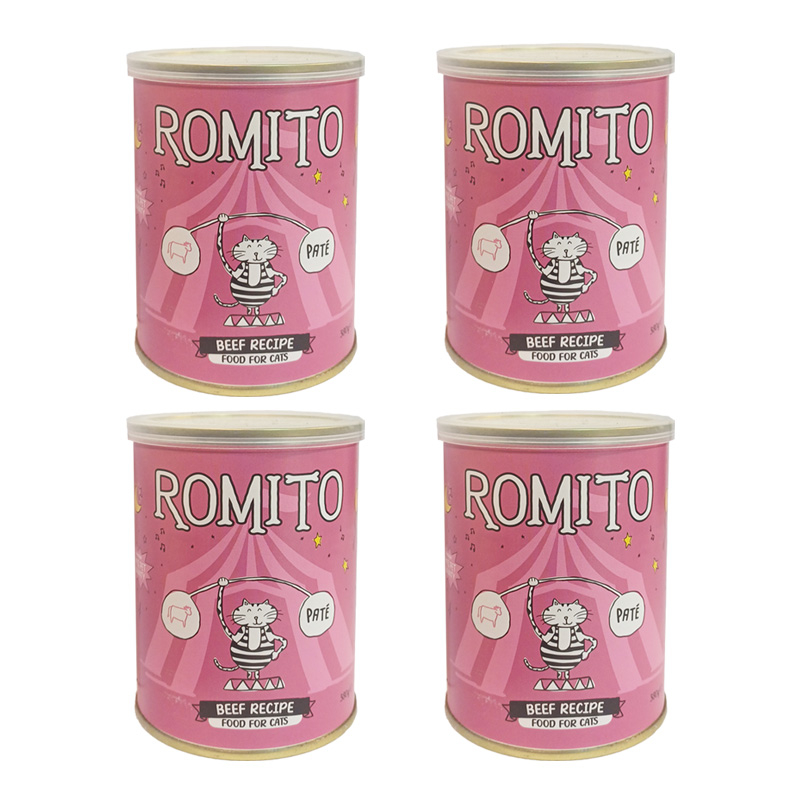کنسرو غذای گربه رومیتو مدل پته گوشت وزن 380 گرم مجموعه 4 عددی