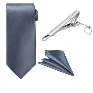ست کراوات و دستمال جیب و گیره کراوات مردانه مدل TVF کد 45
