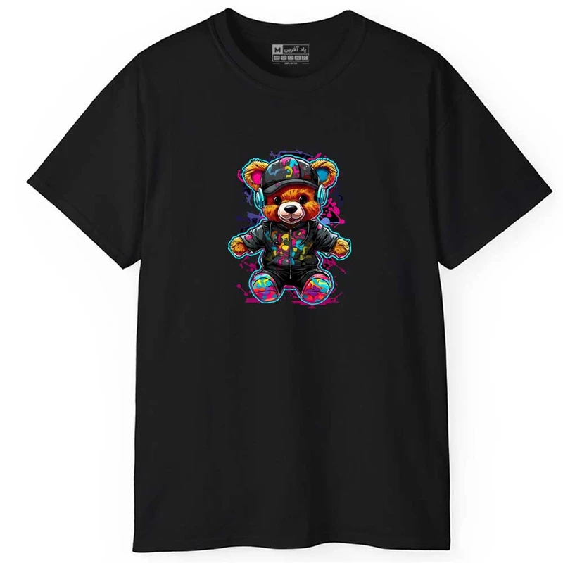 تی شرت آستین کوتاه مردانه پاد آفرین مدل اسپرت طرح خرس کد 0805