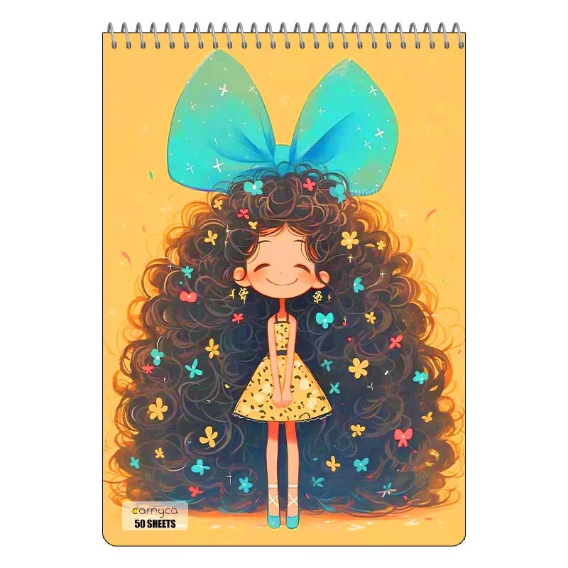 دفتر نقاشی 50 برگ سیمی کارنیکا طرح دخترانه کیوت Girly Cute کد 52946