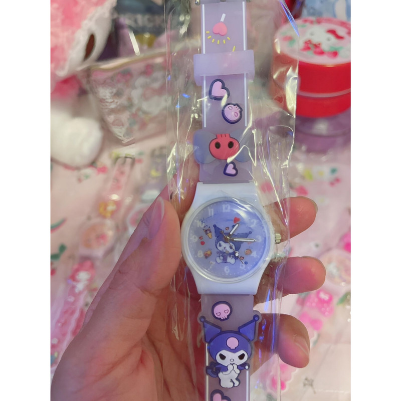 ساعت مچی عقربه ای بچگانه مدل بند سیلیکونی طرح کُرومی گربه خفاشی