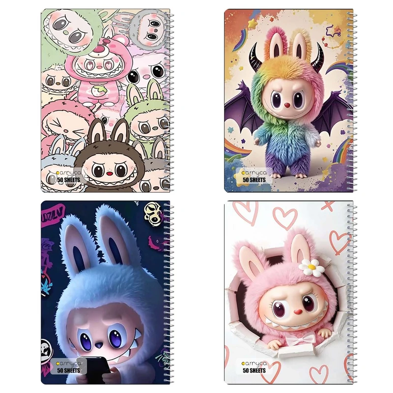 دفتر نقاشي 50 برگ کارنيکا طرح  Labubu کد 67150 مجموعه 4 عددی
