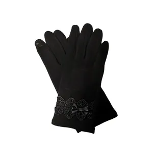 دستکش زنانه مدل دانتل پاپیونی