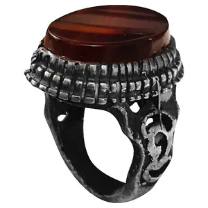 انگشتر نقره مردانه مدل عقیق یمانی AY2219