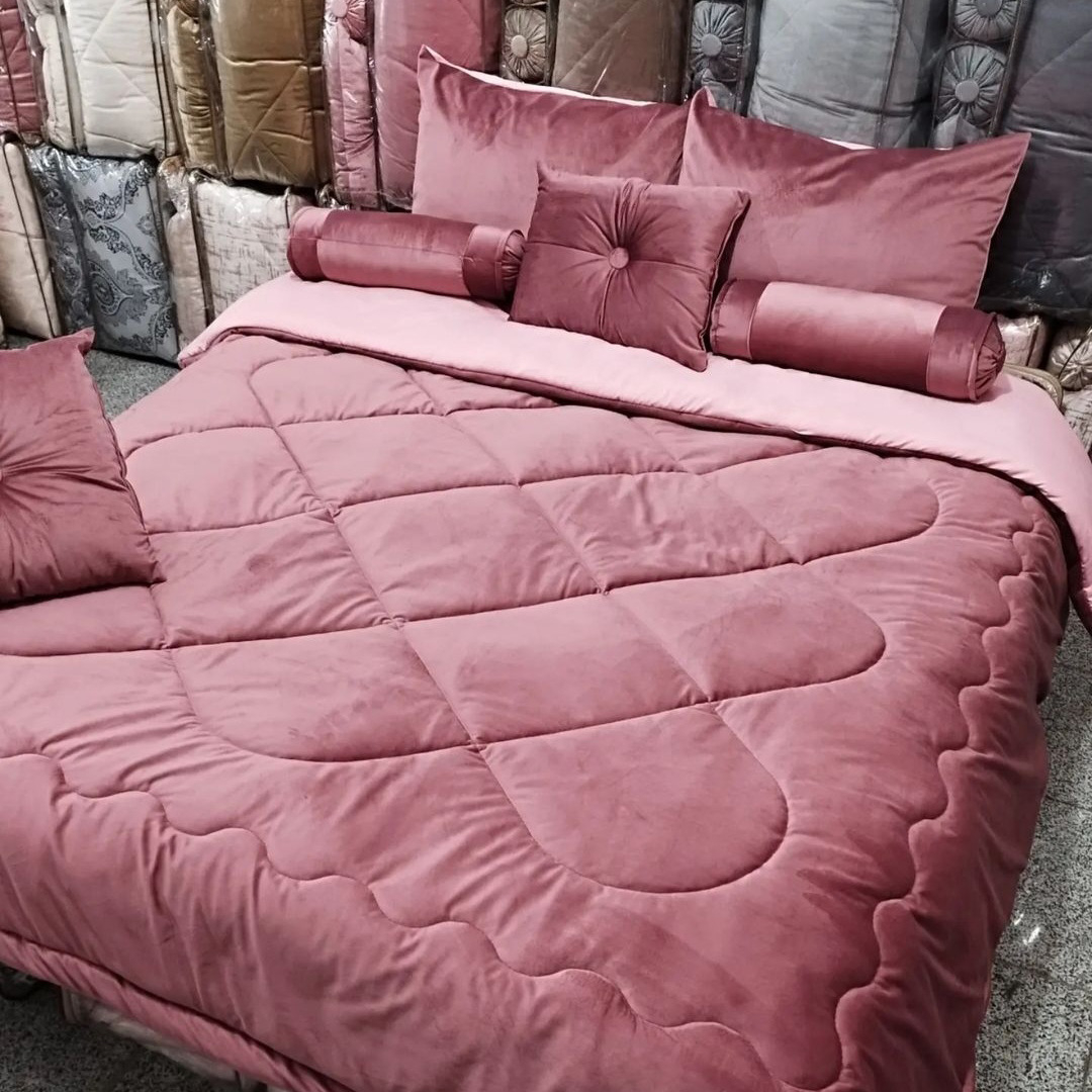 سرویس خواب مدل کشدار مخمل کد 180 2 نفره 10 تکه