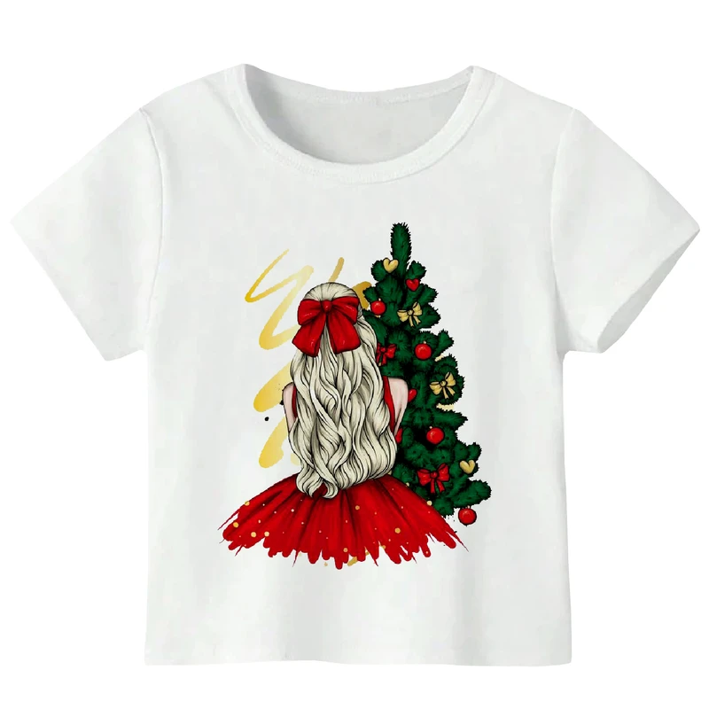 تی شرت آستین کوتاه دخترانه مدل دختر و درخت WS65