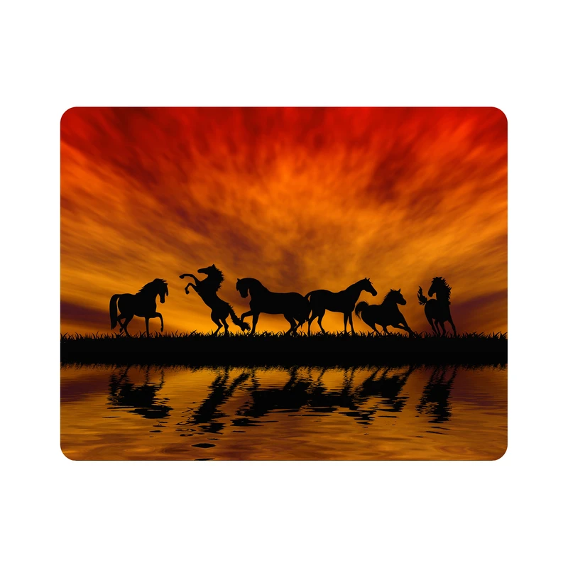ماوس پد اطلس آبی طرح  اسب غروب آفتاب مدل T5846
