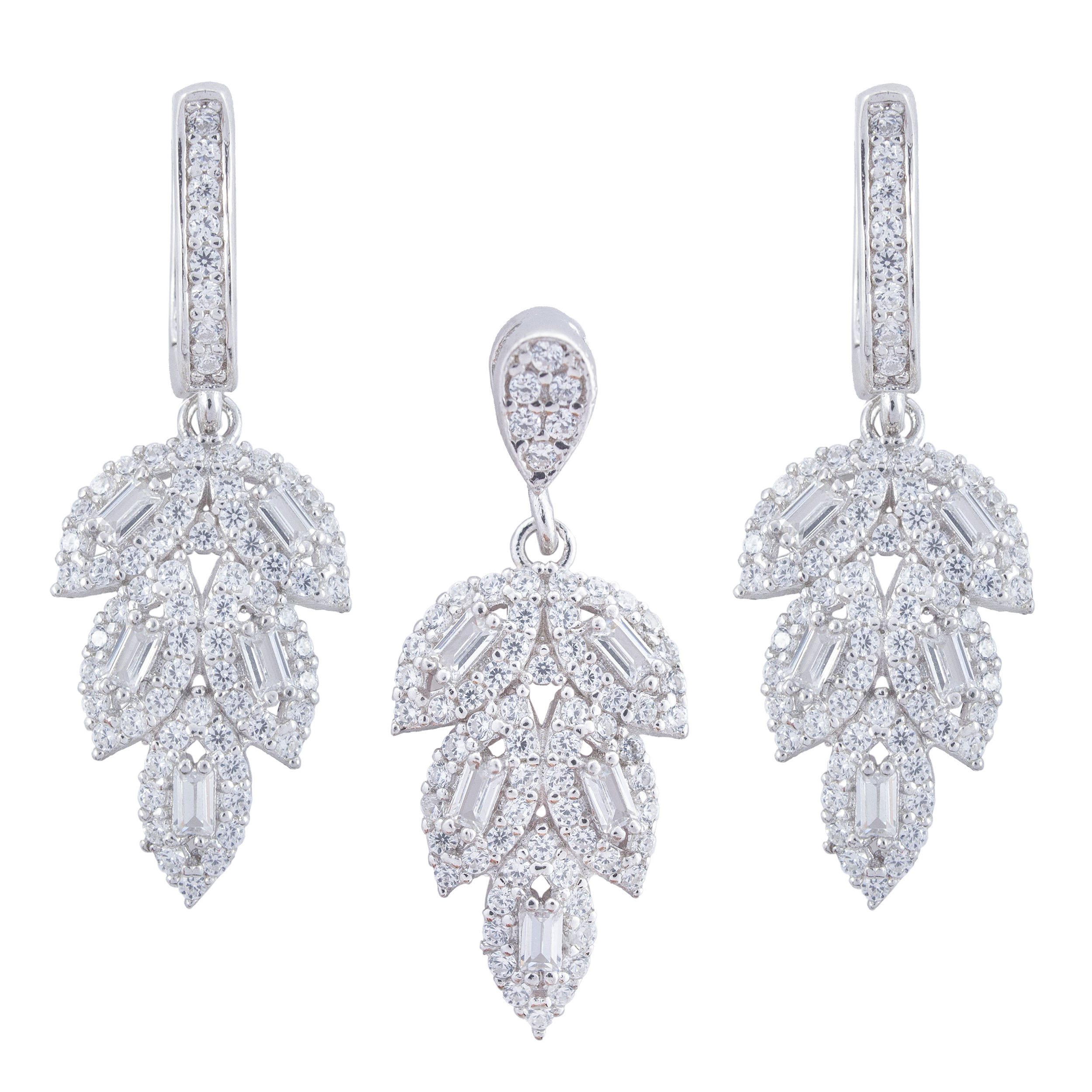 نیم ست نقره زنانه مدل یاپراک AMT-N219