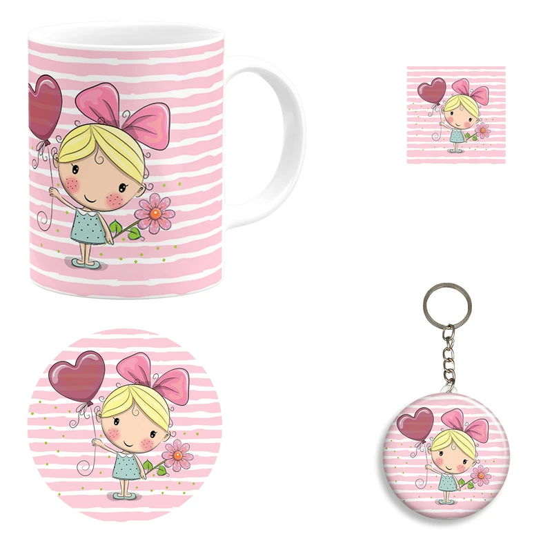 ست هدیه ماگ مدل ماه تولد خرداد طرح دخترانه کد A2 - مجموعه 4 عددی