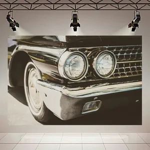 تابلو بوم طرح مخمل چراغ جلو مدل خودرو کلاسیک کد AR305431