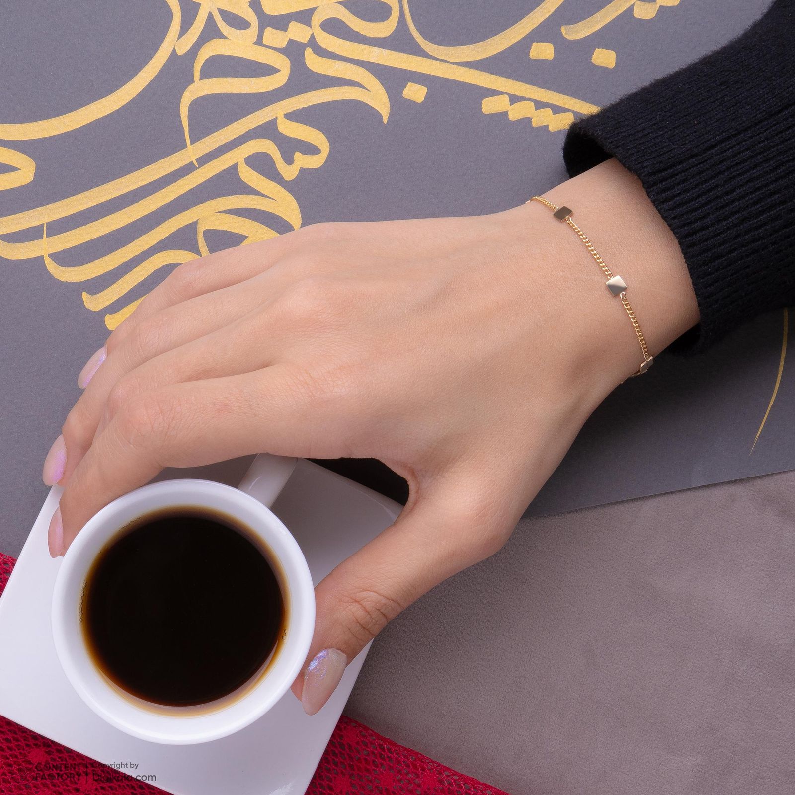 دستبند زنجیری طلا 18 عیار زنانه روبی آرت گالری مدل 330280 -  - 2