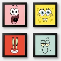 تابلو مدل باب اسفنجی طرح spongebob squarepants مجموعه 4 عددی